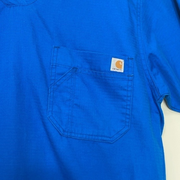 CARHARTT Men’s Ripstop Utility Scrub Top Royal Blue - Picture 2 of 8